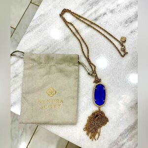 Kendra Scott Rayne necklace. Royal Blue Stone with a 30” gold chain.